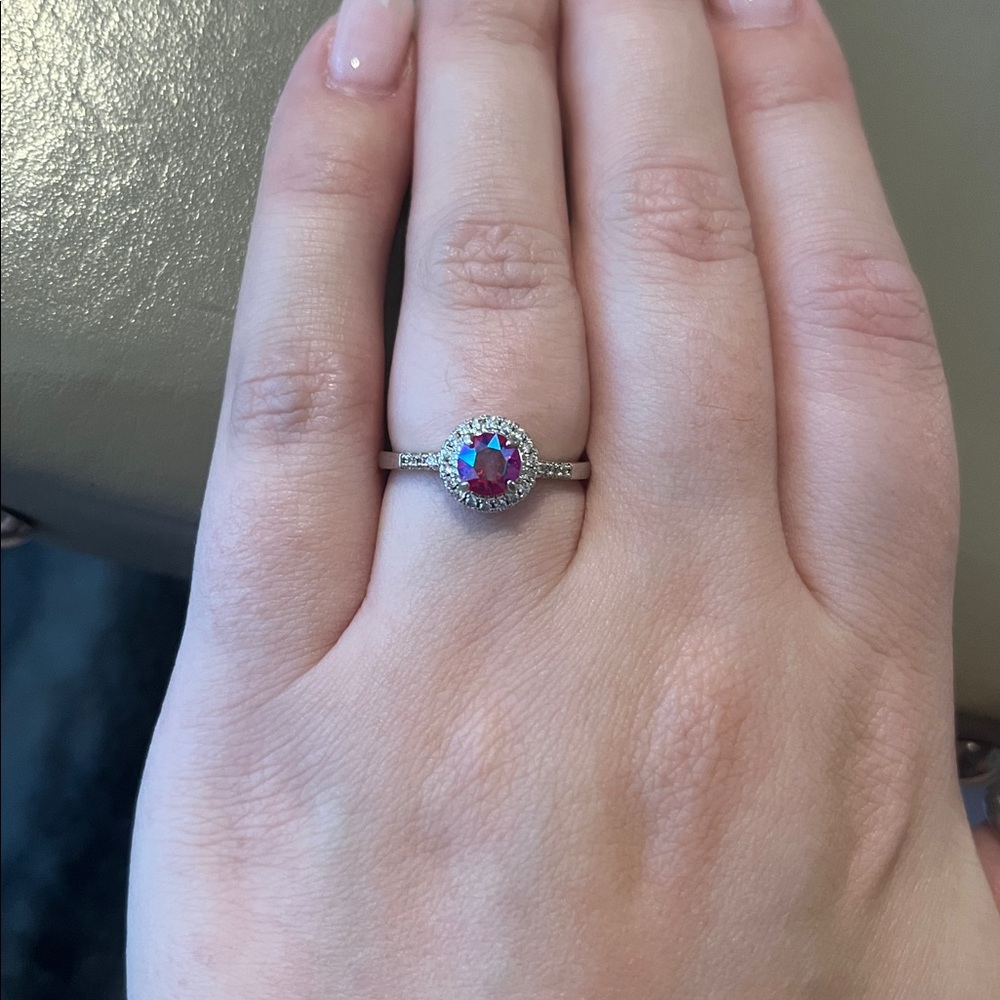 Charmed Aroma | Size 7 Ring with Pink Centre Stone